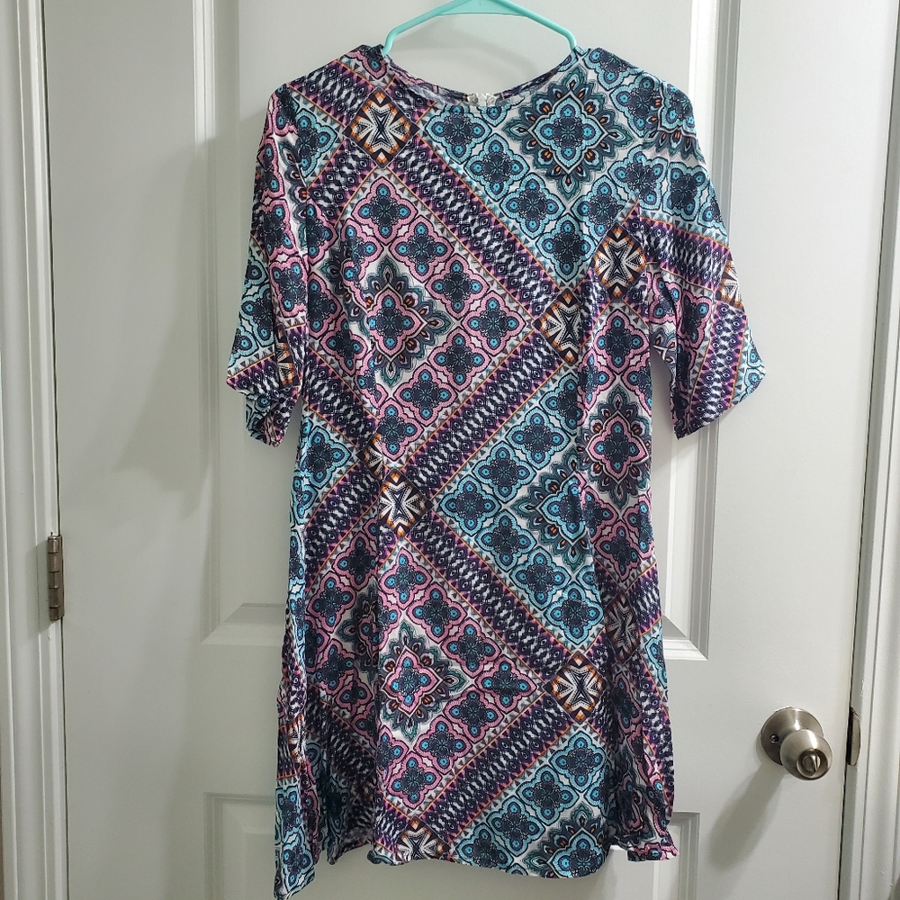 Nordstrom Pink & Blue Paisley Dress